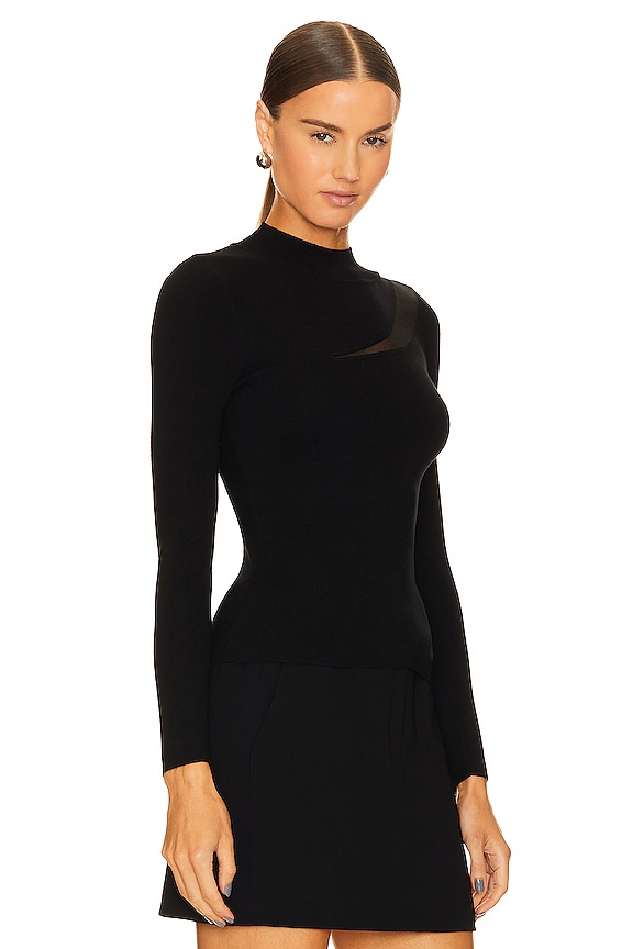 view 2 of 4 Sheer Cut Out Is Top in Black