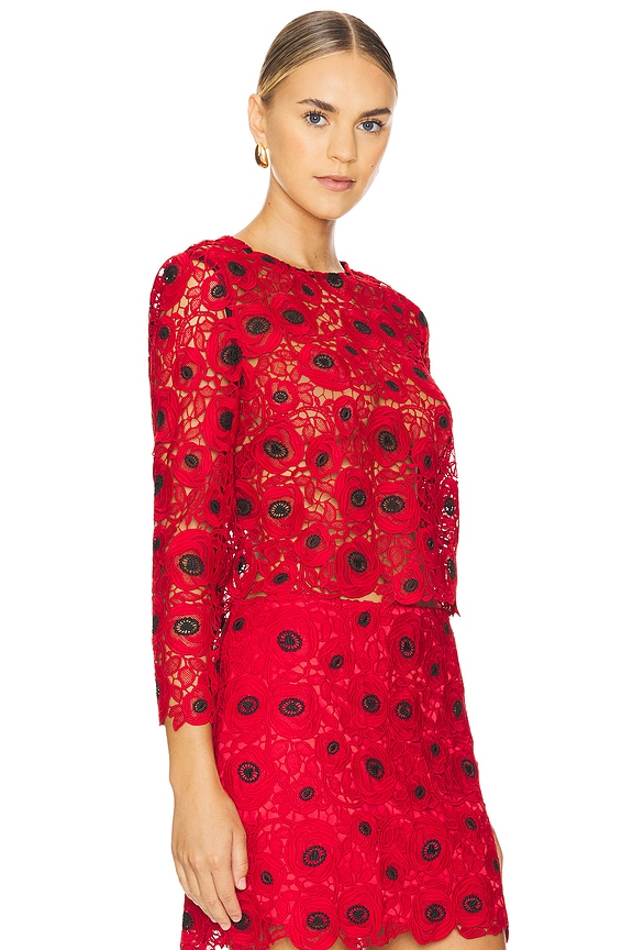 view 2 of 4 NORI 탑 in Red & Black