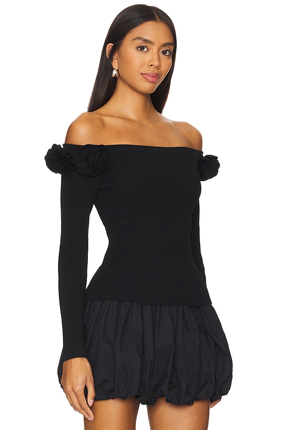 view 2 of 4 Kayla Floral Knit Top in Black