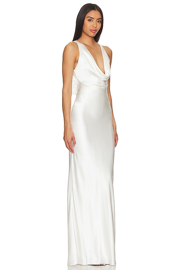 view 2 of 3 Drape Front Maxi Dress in White