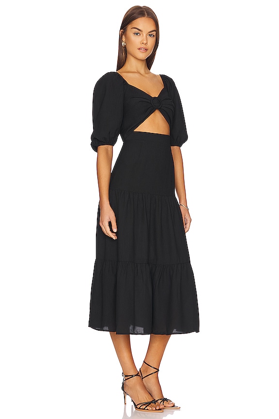 view 2 of 3 VESTIDO MIDI AUDREY in Black