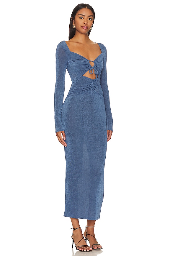 view 2 of 3 VESTIDO MIDI AZRA in Slate Blue