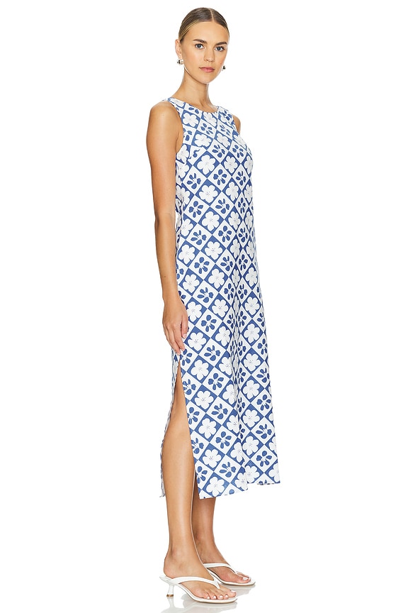 view 2 of 4 VESTIDO MIDI VIVI in Blue & White Floral