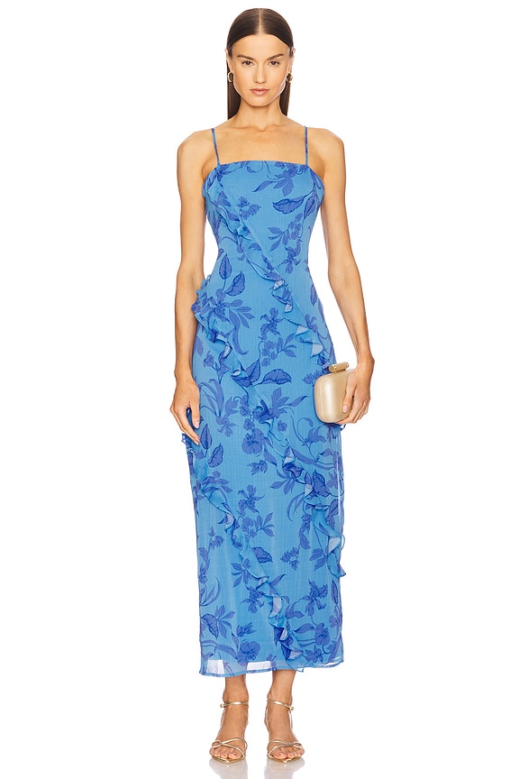 view 2 of 4 Jeanne Ruffle Maxi Dress in Blue Floral