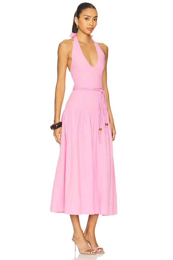 view 2 of 3 Melody Drop Wasit Midi Dress in Pink