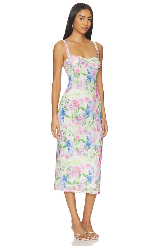 view 2 of 3 Celina Mesh Midi Dress in Watercolour Floral