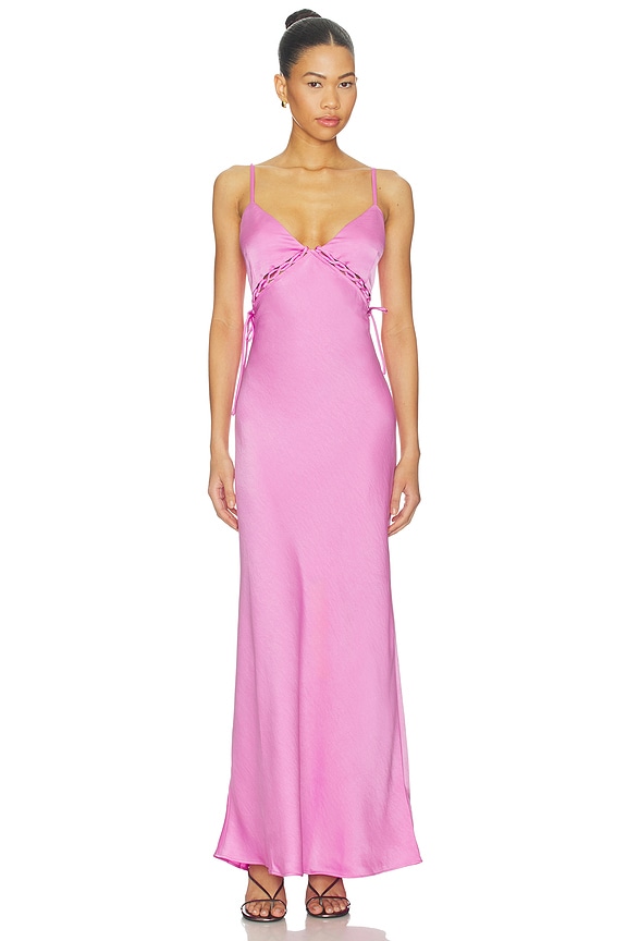 view 1 of 3 Chiara Lacing Detail Maxi Dress in Fuchsia