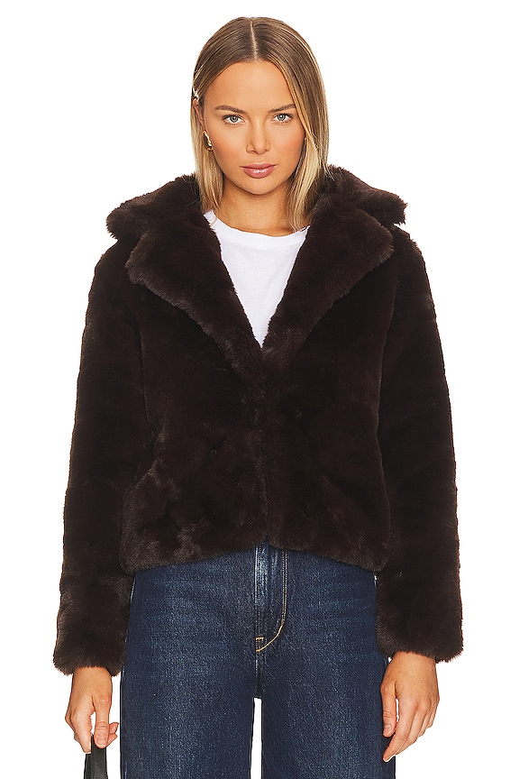 view 2 of 5 ПАЛЬТО ИЗ ИСКУССТВЕННОГО МЕХА EVA in Chocolate