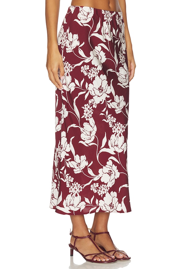 view 2 of 6 Freda Slip Skirt in Wine Floral