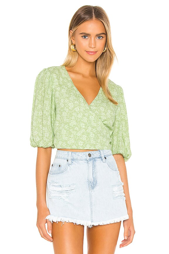 view 1 of 4 Summer Lovin Wrap Top in Greenery