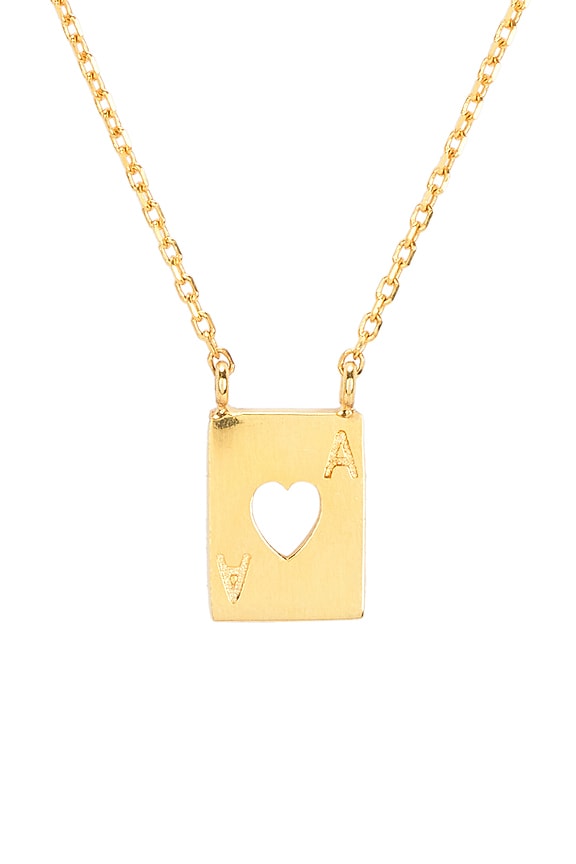 view 2 of 3 Card Heart Necklace in Gold