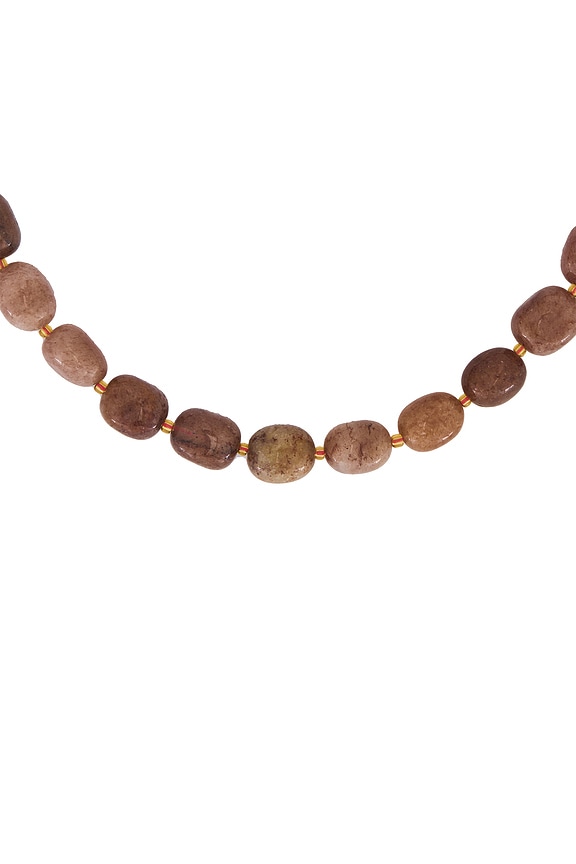 view 2 of 2 COLLIER AVEC PERLES CHERRY QUARTZ in Brown