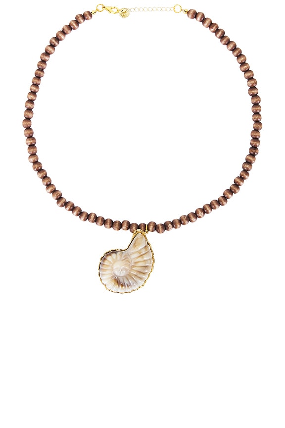 view 1 of 6 Orb Necklace in Brown & White