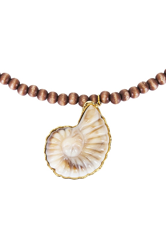 view 2 of 6 Orb Necklace in Brown & White