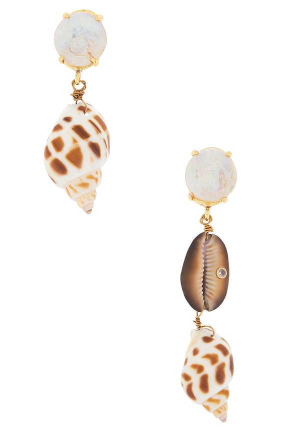 view 1 of 2 BOUCLES D'OREILLES ORIGINALES KEEVA in Brown & White