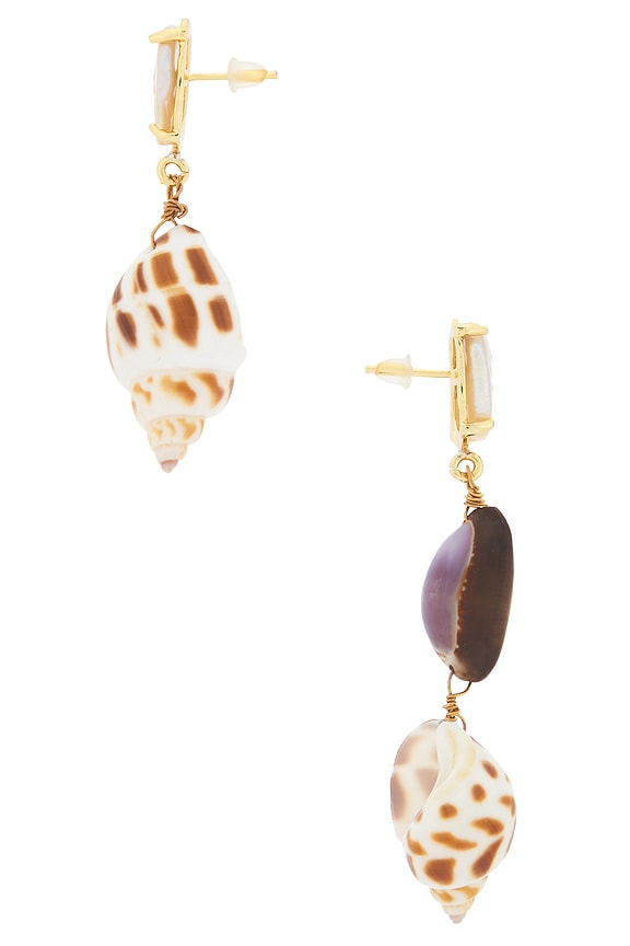 view 2 of 2 BOUCLES D'OREILLES ORIGINALES KEEVA in Brown & White