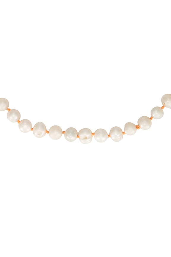 view 2 of 2 Pearl Lilly Necklace in Neon Orange Knot