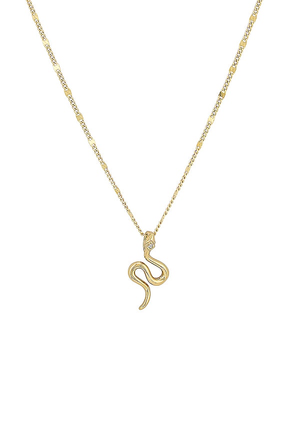 view 2 of 2 Snake Charm and Marlowe Chain Necklace in Gold