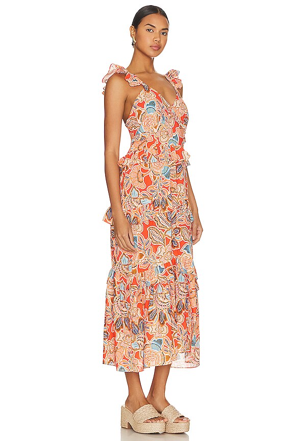 view 2 of 3 VESTIDO MORRISON in TANGERINE FLORA