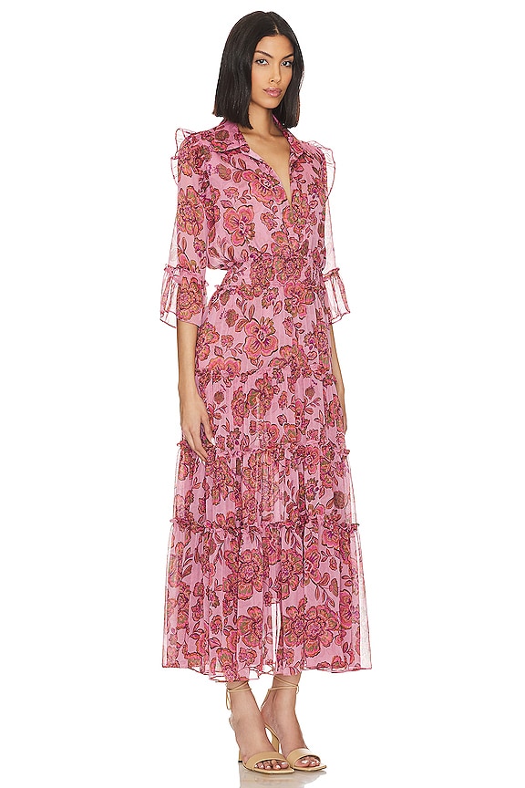 view 2 of 3 ROBE PAMELINA in AMARANTH FLORA