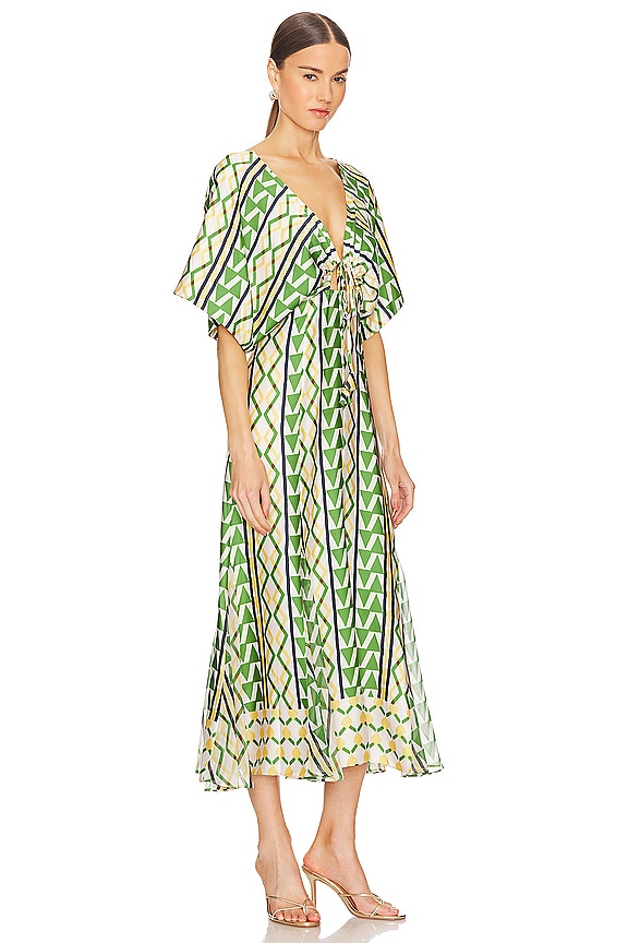 view 2 of 3 ROBE MI-LONGUE IRENA in Limoncello Geo Mix