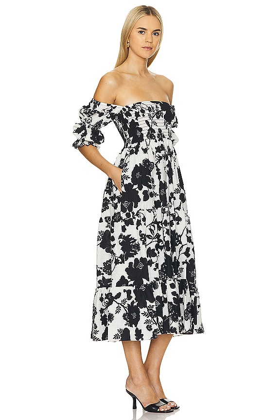 view 2 of 3 ROBE MI-LONGUE MARGARITA in Flora Negra