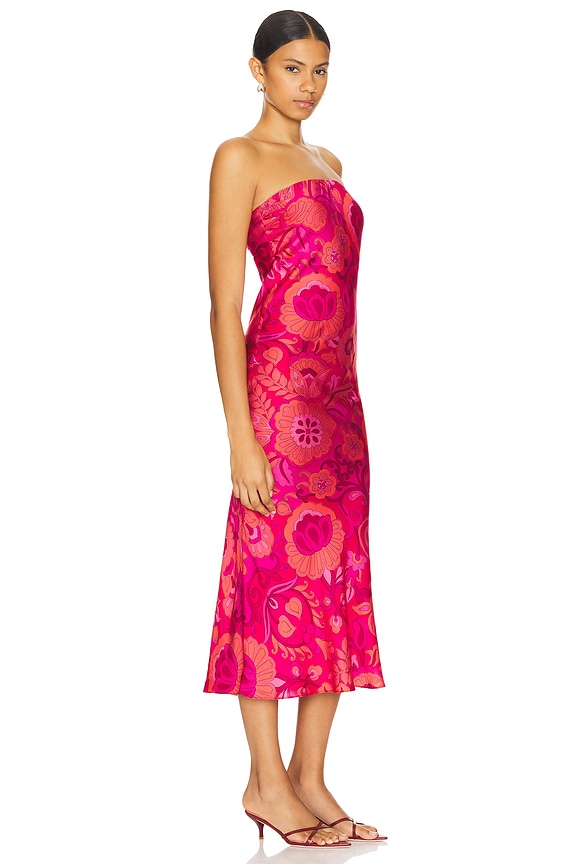 view 2 of 3 Thara Dress in Flora Corsica Fuchsia