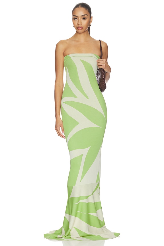 view 1 of 3 VESTIDO LALIT in Abstract Palm Leaf