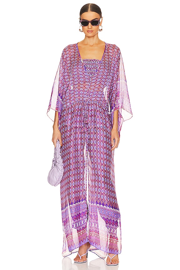view 2 of 4 VERUSCHKA 로브 in Violet Geo Chiffon