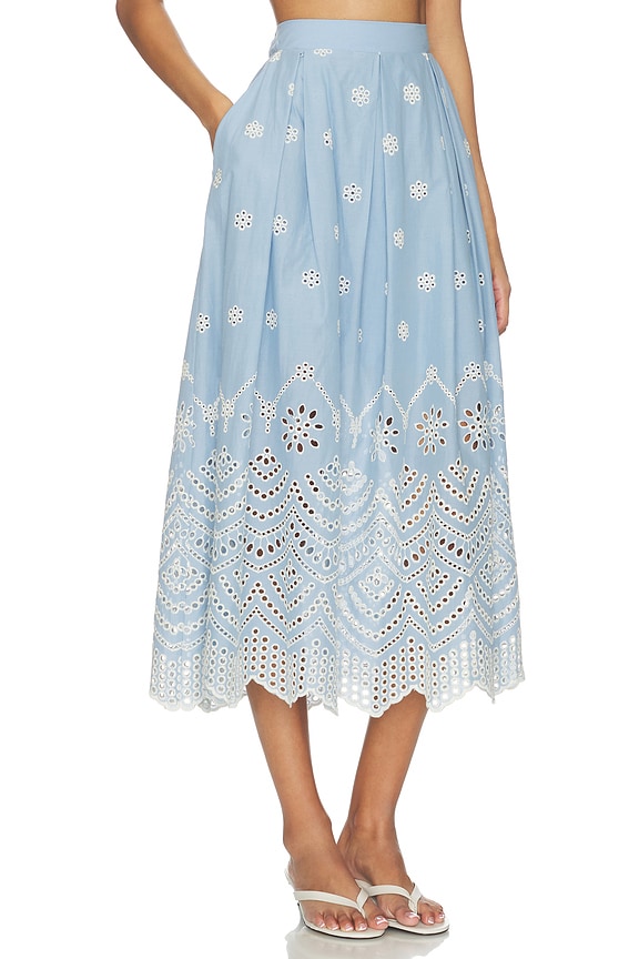 view 2 of 6 Aggie Skirt in Periwinkle Scallop