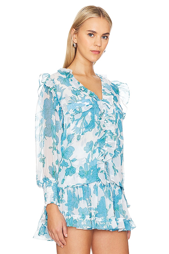 view 2 of 4 Sacha Top in Turquoise Flora