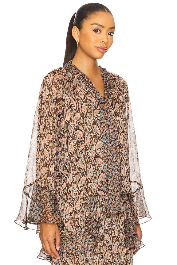 view 2 of 4 Maris Top in Brown Paisley