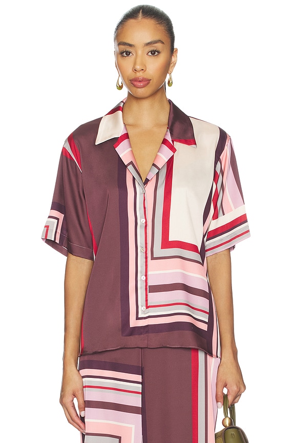 view 2 of 5 Freya Top in Chocolate Geo Stripe