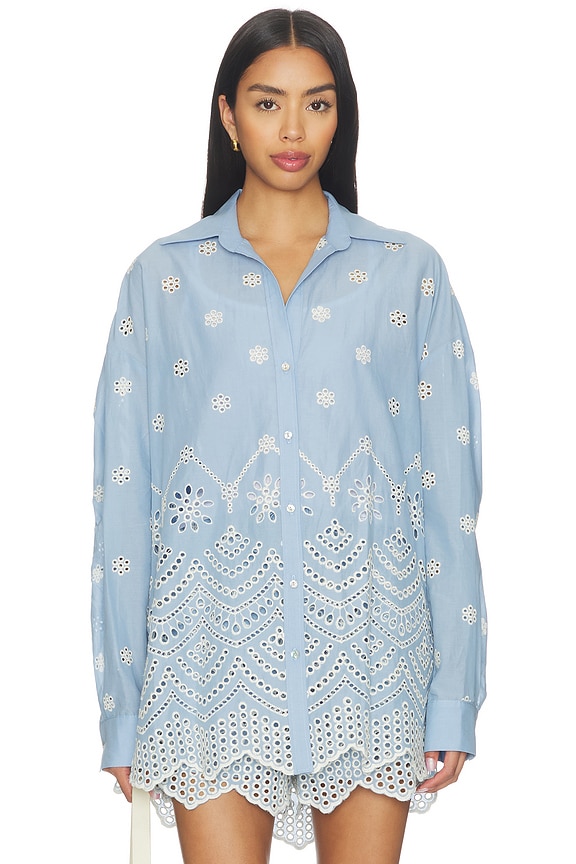 view 2 of 6 Nalin Top in Periwinkle Scallop