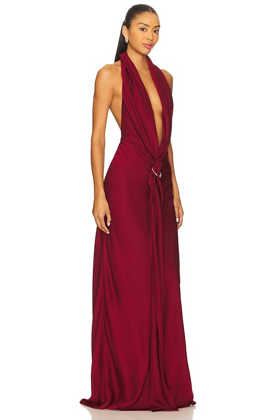 view 2 of 3 The Donna Satin Dress in Jester Red