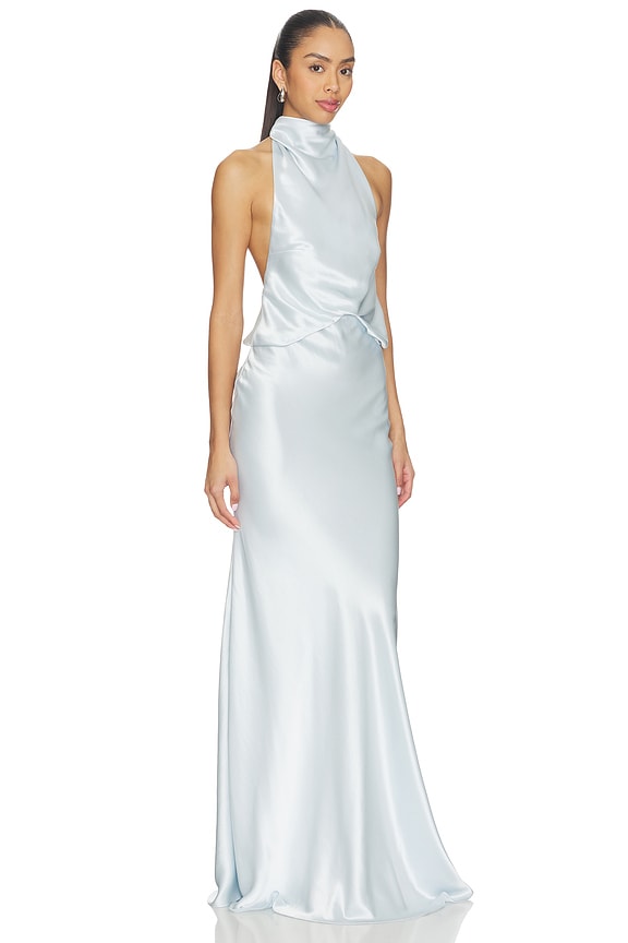 view 2 of 4 The Cameron Satin Dress in Skywriting