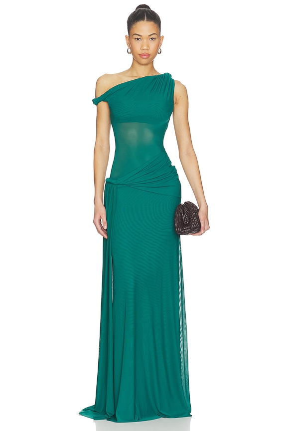 view 1 of 4 The Sisal Mesh Dress in Teal Blue