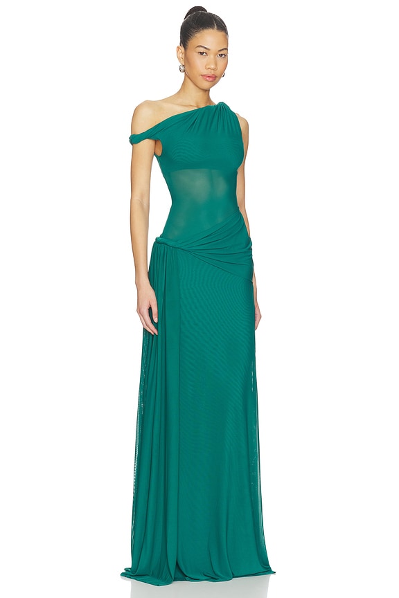 view 2 of 4 The Sisal Mesh Dress in Teal Blue