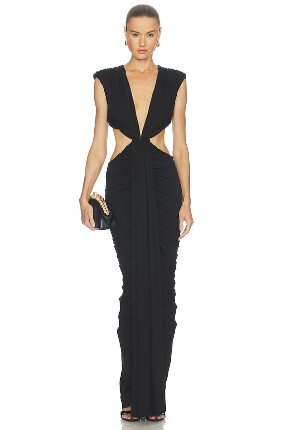 view 1 of 3 ROBE MAXI COLACIA CUPRO in Black