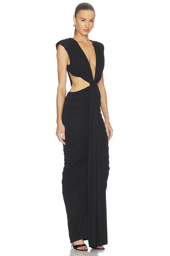 view 2 of 3 ROBE MAXI COLACIA CUPRO in Black