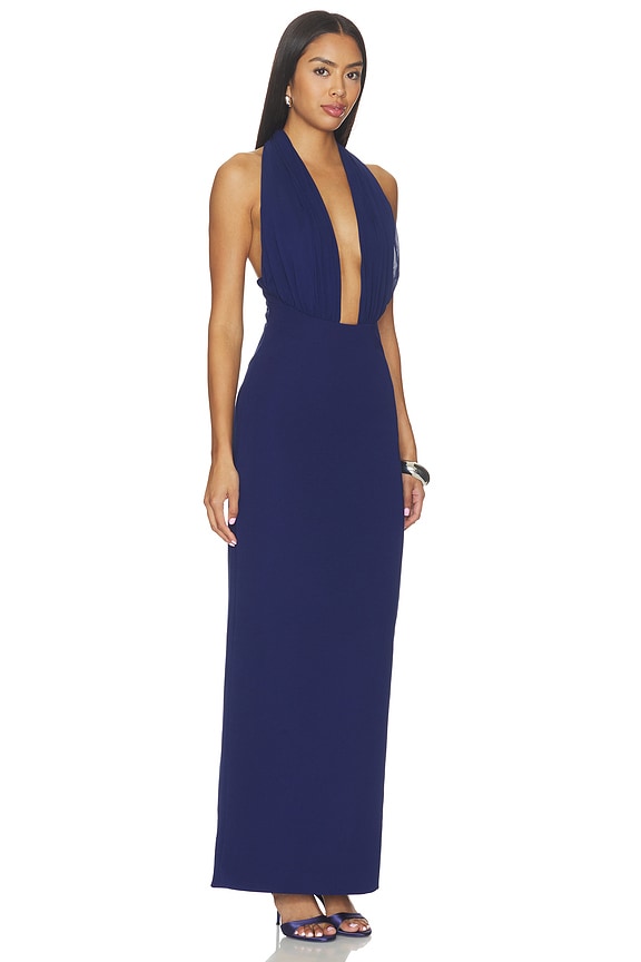 view 2 of 3 ROBE EN SOIE THE CAPEZZA in Deep Blue