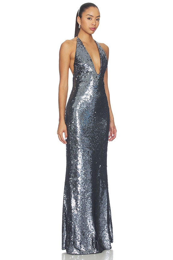 view 2 of 4 MAXIVESTIDO PLUNDGE in Gunmetal