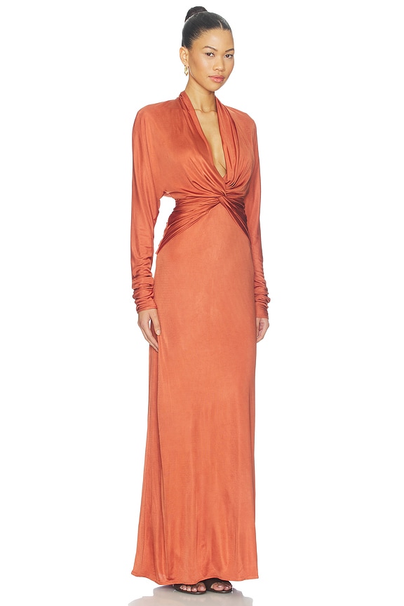 view 2 of 3 ROBE DRESS in Brick