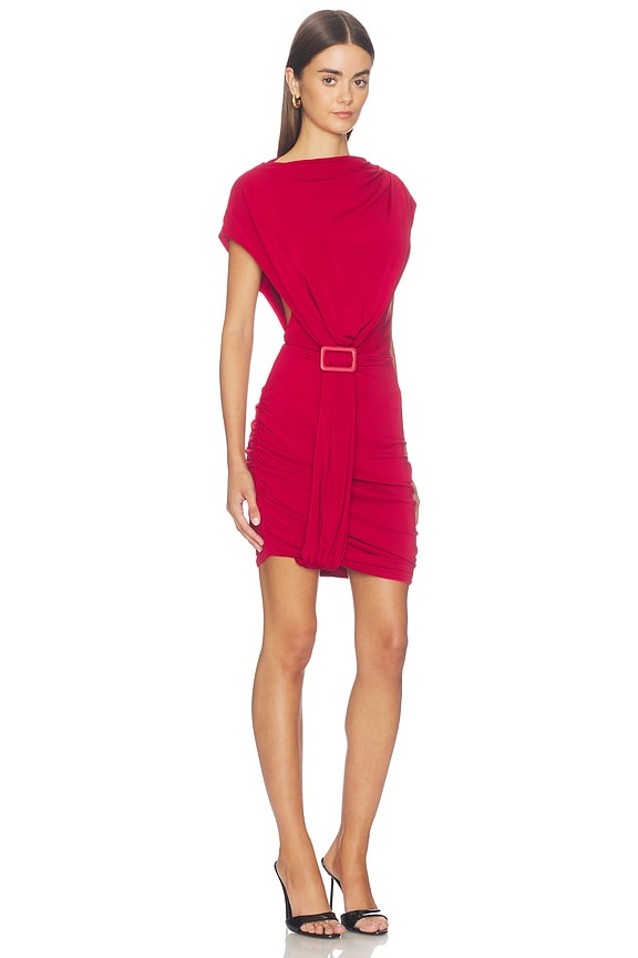view 2 of 3 Ona Drape Mini Dress in Deep Red