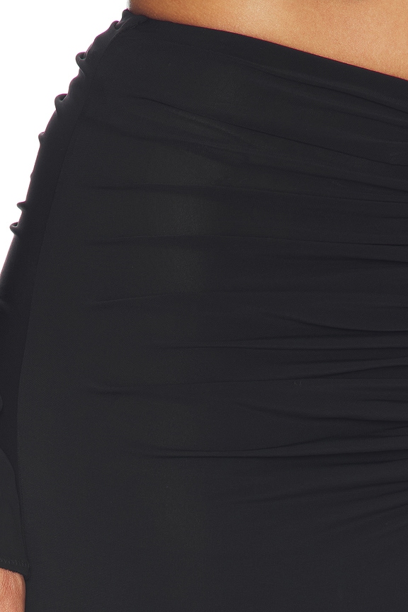 MISHA The Jersey Gathered Skirt in Black | REVOLVE