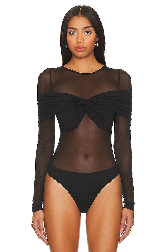 view 2 of 5 Nerida Mesh Bodysuit in Black