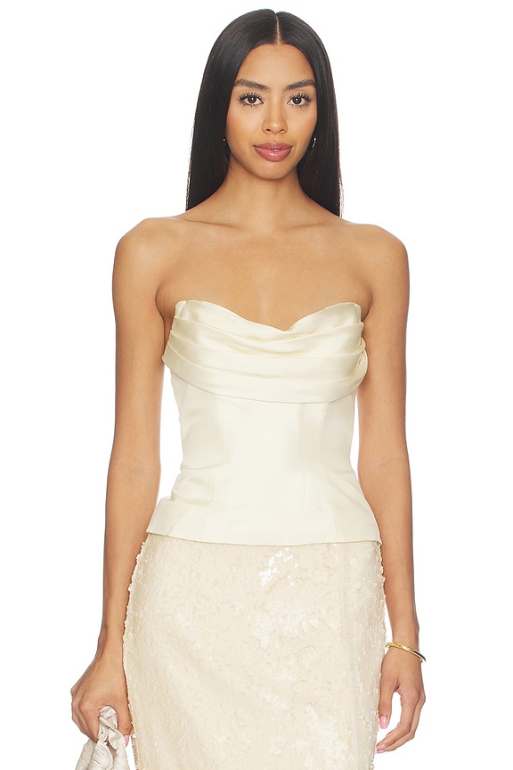 view 1 of 4 The Volta Silk Bustier in Pearled Ivory