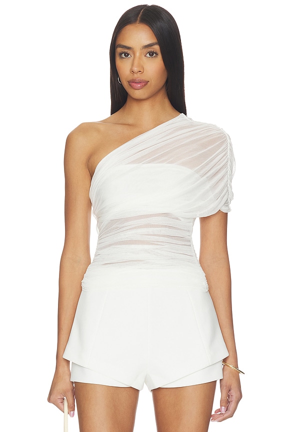 view 1 of 4 The Interwoven Silk Top in Ivory