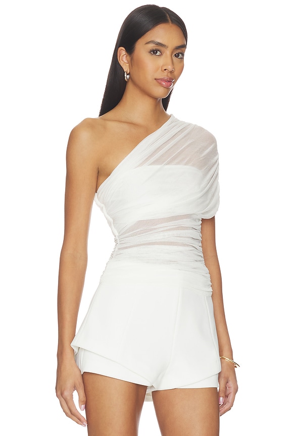 view 2 of 4 The Interwoven Silk Top in Ivory