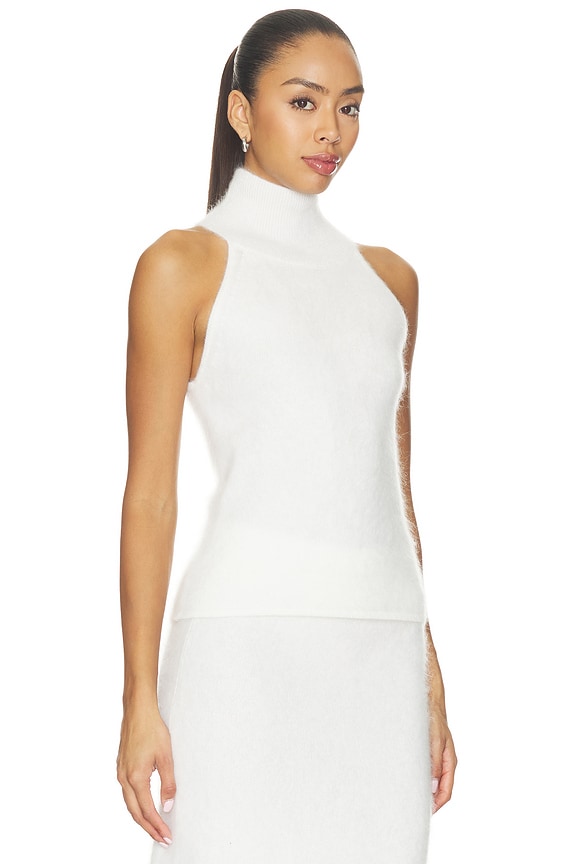 view 2 of 4 Brushed Cashmere Halter Top in Winter White